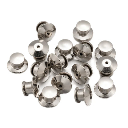 50pcs Metal Locking Pin Backs Keeper Clasp for DIY Badges Brooch Enamel Lapel Brooch Jewelry Char, Bags Craft Making Supplies