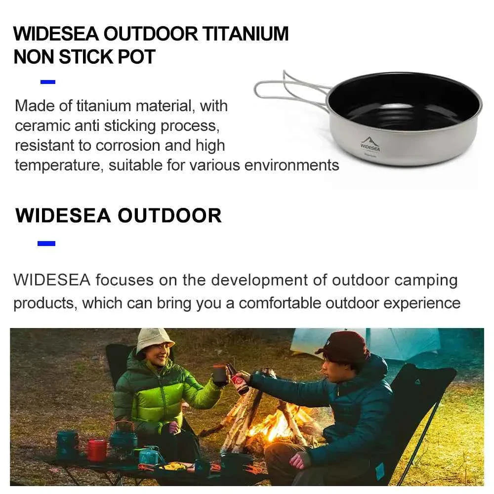 Widesea Titanium Camping Cookware Set – Ultralight Outdoor Cook Set
