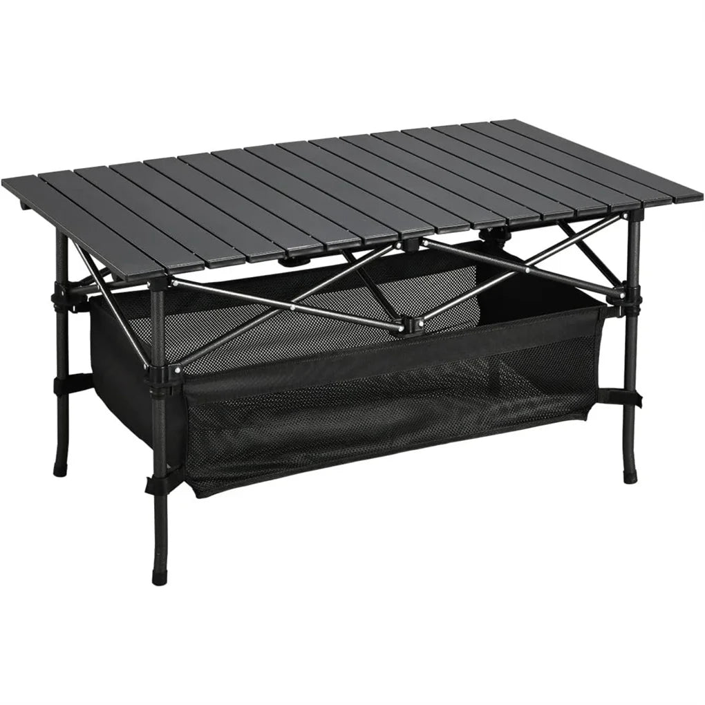 Lightweight Aluminum Folding Roll-Up Camping Table with Easy Carrying Bag for Indoor & Outdoor