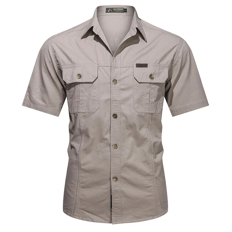 Men's Short Sleeve Tactical Hunting Shirt – Quick-Dry Combat Fishing & Hiking Shirt