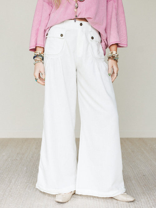 East Bay Loose Fit Cargo Jeans - White - Pre Order