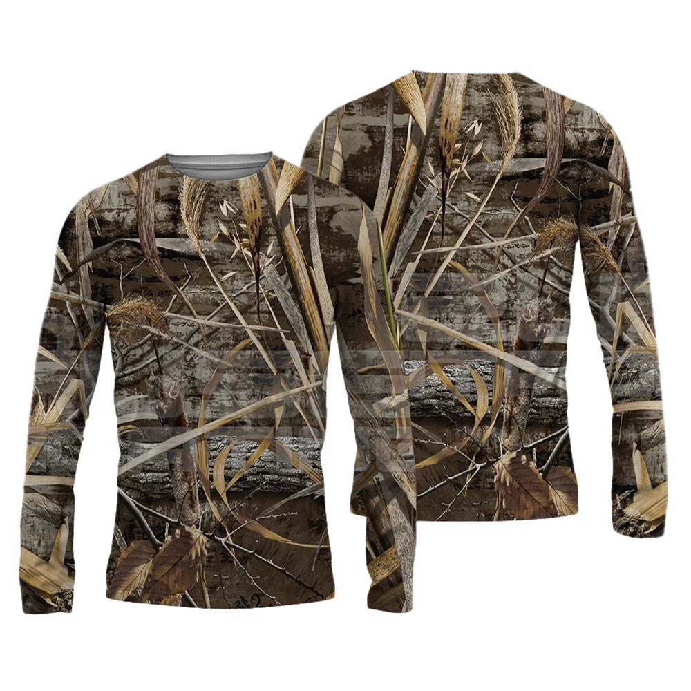 Men's 3D Graphic Long Sleeve T-Shirt – Vintage Print Crew Neck Autumn Streetwear Tee