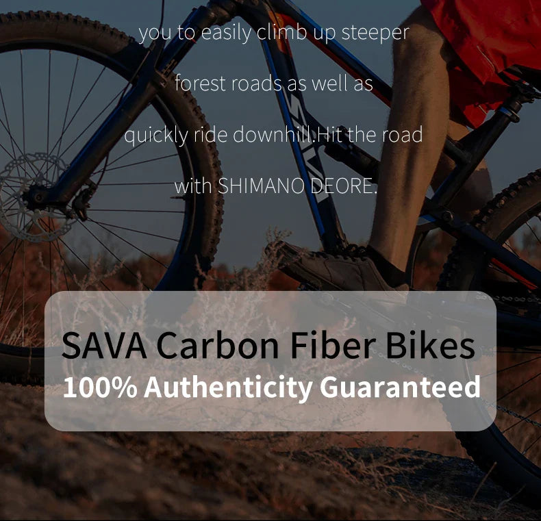 SAVA Men's Carbon Fiber Mountain Bike 12-Speed Adult MTB Bicycle Frame 27.5/29 Inch Shimano M6100 Components