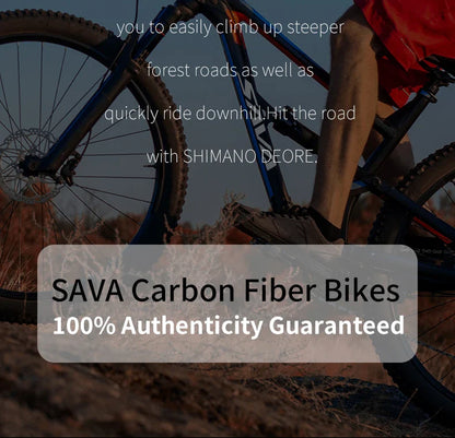 SAVA Men's Carbon Fiber Mountain Bike 12-Speed Adult MTB Bicycle Frame 27.5/29 Inch Shimano M6100 Components