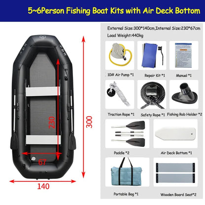 Professional Inflatable Dinghy Raft Set – Tear-Resistant PVC, 1–6 Persons (1.75–3.6m)