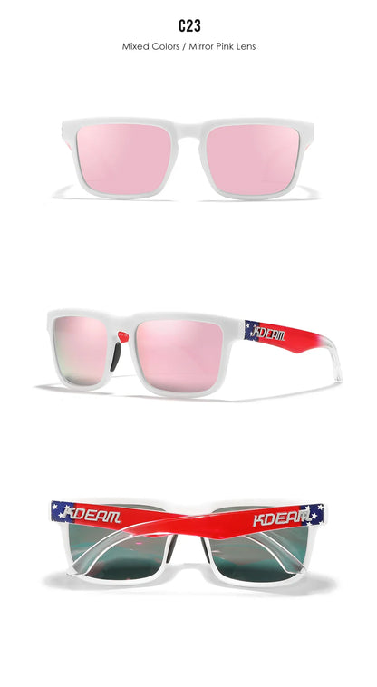 KDEAM Classic Square Sunglasses Men Women Category 3 Polarized Sun Glasses Unique Frame Surface Eyewear With Case Box KD332