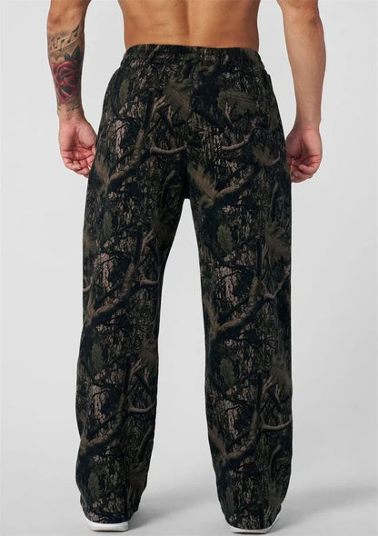 spring autumn Straight Casual Pants Men Camouflage Wide Leg Pants Breathable camouflage trousers loose Large size men sweatpants