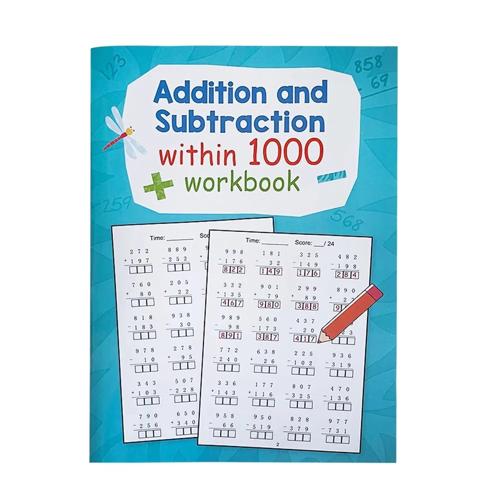 Addition And Subtraction Within 1000 Maths Workbook Primary School Training Book Arithmetic Competition Teaching Aids Montessori