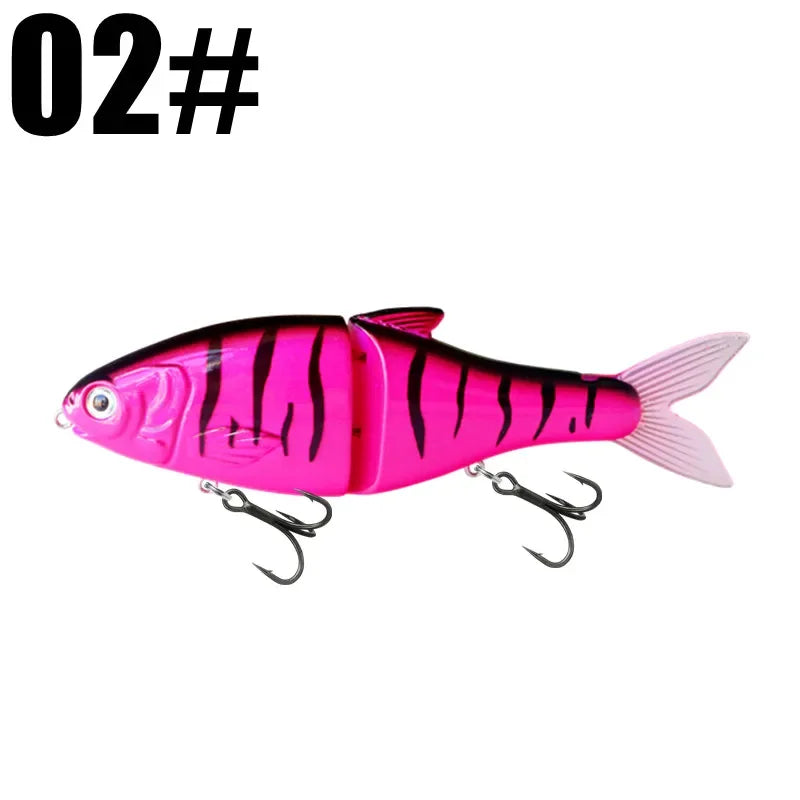 Jointed Glide Bait Swimbait – 125mm 37.5g Sinking Hard Lure with Treble Hooks, 7 Colors