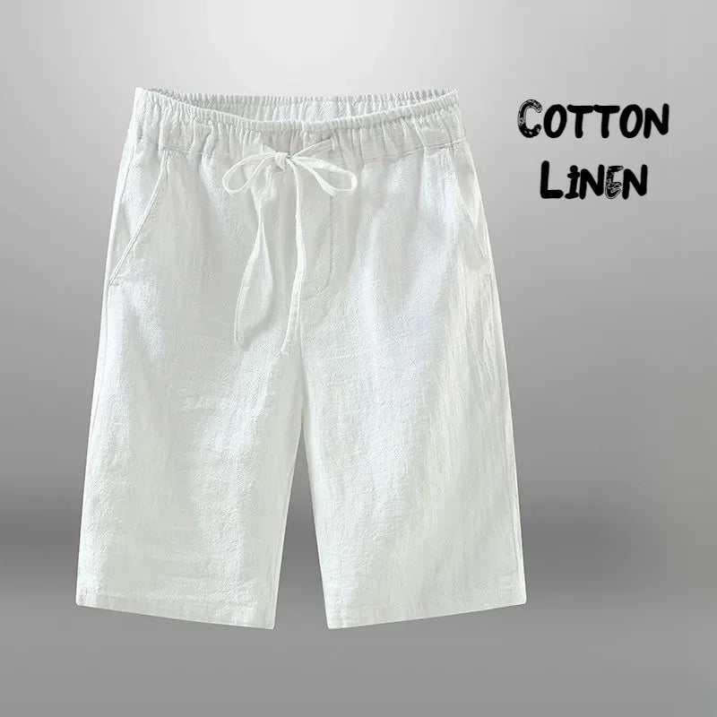 Men Shorts for Men Cotton Linen Casual Breathable Beach Shorts Men's Short Sweatpants Vacation Gym Basketball