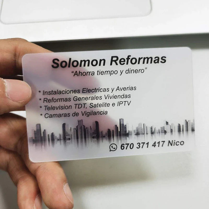 20/50/100/200PCS Transparent PVC Business Card Colorful Printing Personalized LOGO Text Thank You Card Free DESIGN 0.38mm