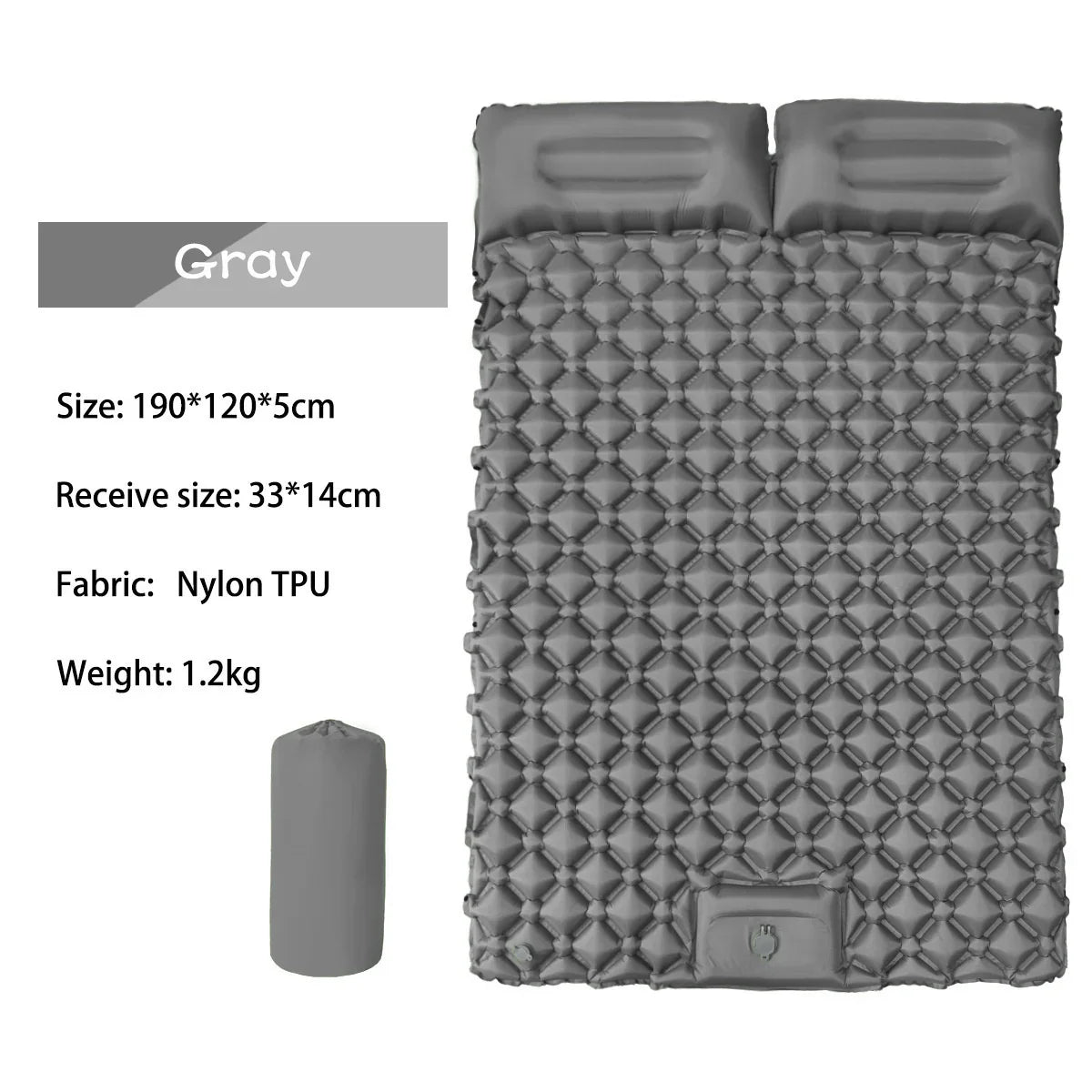 Ultralight Inflatable Camping Mattress with Pillows Built-in Pump Portable Air Sleeping Pad for Outdoor Hiking Travel Tent