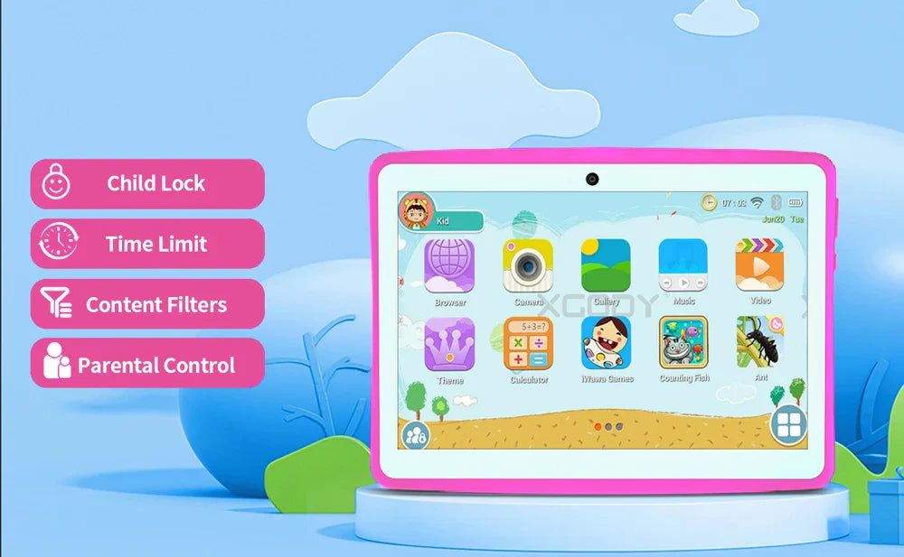 2024 New BDF Tablet Android12 Kids Tablets 10.1 Inch 4GB+64GB Wifi+Sim Card 3G Internet Children Students Educational Gift Table
