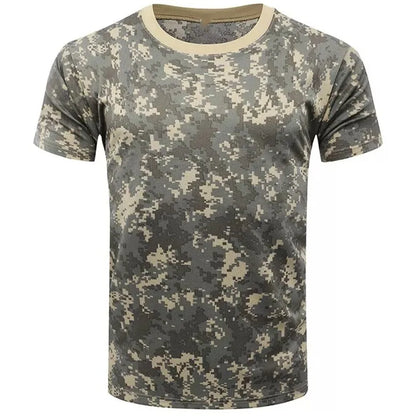 Men's 3D Camo Print T-Shirt – Quick-Dry Polyester, Short Sleeve, Sizes S–5XL