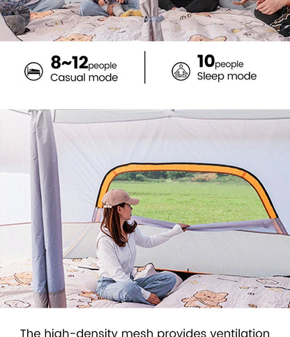 4-Season Camping Tent – 3-12 Person Waterproof Double Layer 2-Room Family Tent