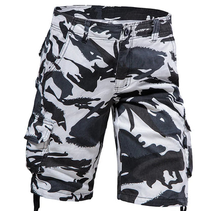 Men's Camo Cargo Shorts – Breathable Cotton Outdoor Sports Half Pants with Side Pockets