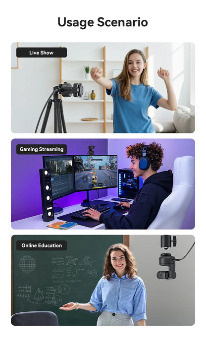 4K Webcam PTZ Web Camera EMEET PIXY Dual-Camera AI Tracking Video Camera for Streaming With SonySensor Gesture Control Autofocus