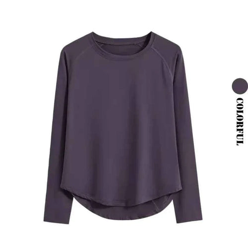 DRUR Long Sleeve Gym Top Women Breathable Quick Dry Workout T-shirt Loose Fit Running Tee Yoga Clothing Sportswear Activewear New