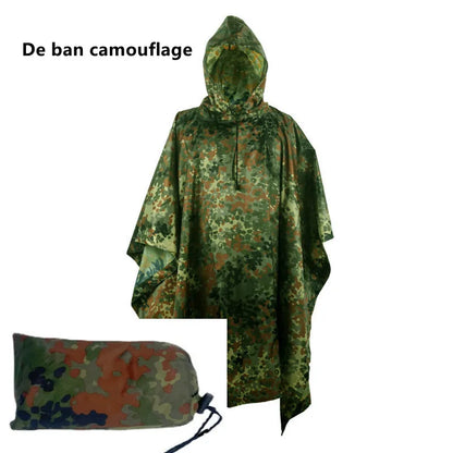 Camouflage Waterproof Raincoat Poncho – Multifunctional Hunting & Camping Rain Cover