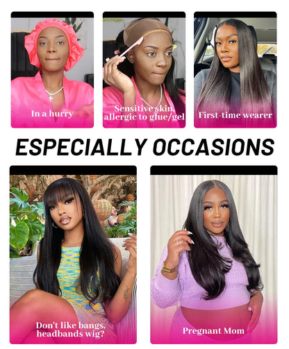 6X4 HD Lace Front Wigs Straight Glueless Wig Human Hair Ready To Wear Glueless Preplucked Wear And Go Wigs PreCut Lace ISEE Hair