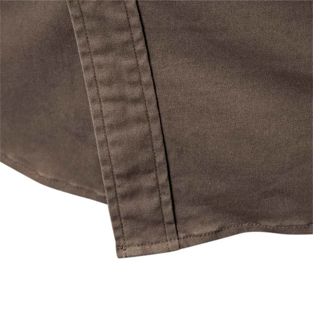 AIOPESON 2025 Business Cotton Pocket Shirt Men Long Sleeve Quality Casual Shirts for Men Casual Slim Fit Solid Color Men Shirts