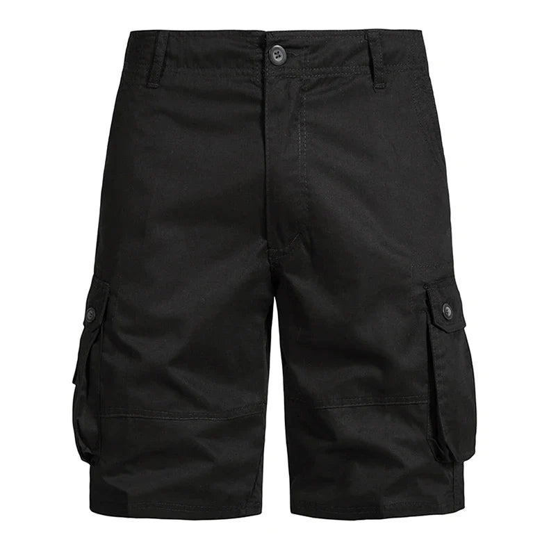 Men's Multi-Pocket Cotton Cargo Shorts – Loose Fit Outdoor & Beach Shorts