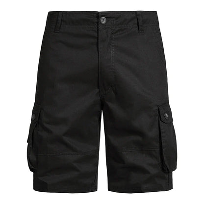 Men's Multi-Pocket Cotton Cargo Shorts – Loose Fit Outdoor & Beach Shorts