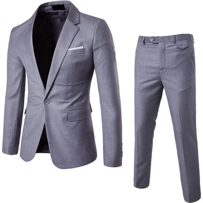Elegant Suits For Men Wedding 3 Pieces 2 Set Luxury Fashion Classic Full Jackets Vest Pants Blazers Outfit 2024 Formal Costume