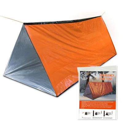 Emergency Tube Tent – Waterproof 2-Person Shelter, Reflects 90% Body Heat, 3 Colors