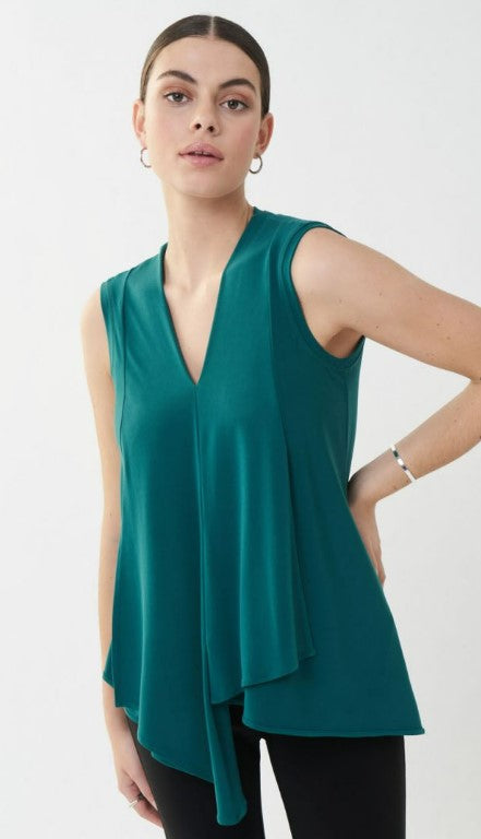 Joseph Ribkoff Layered Sleeveless Asymmetric Hem Tunic Top 161060