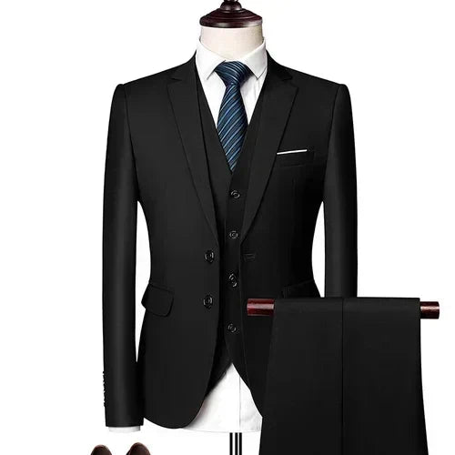Elegant Suits For Men Wedding 3 Pieces 2 Set Luxury Fashion Classic Full Jackets Vest Pants Blazers Outfit 2024 Formal Costume