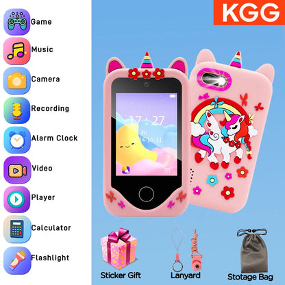 32GB Kids Smart Phone 2.8'' IPS Mini Toy Phone Music Player  28 Games Alarm Clock Flashlight Dual Camera Educational Funny Toys