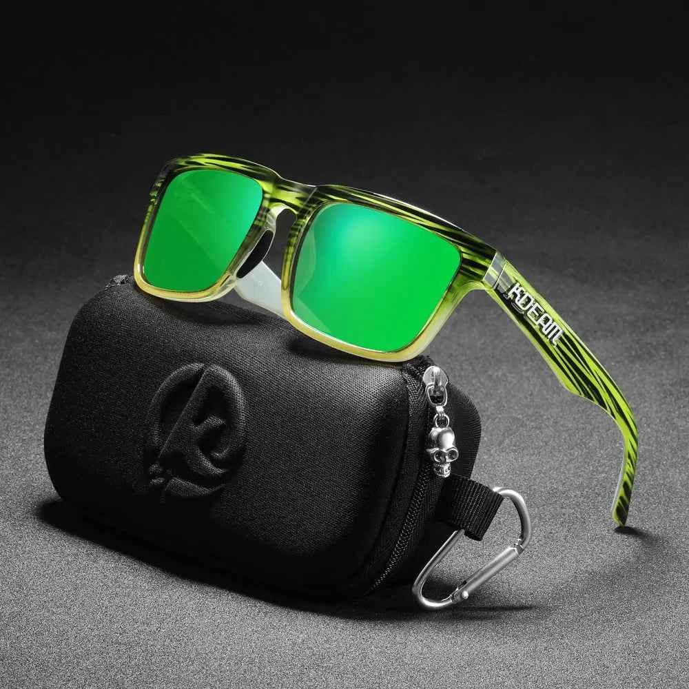 KDEAM Classic Square Sunglasses Men Women Category 3 Polarized Sun Glasses Unique Frame Surface Eyewear With Case Box KD332