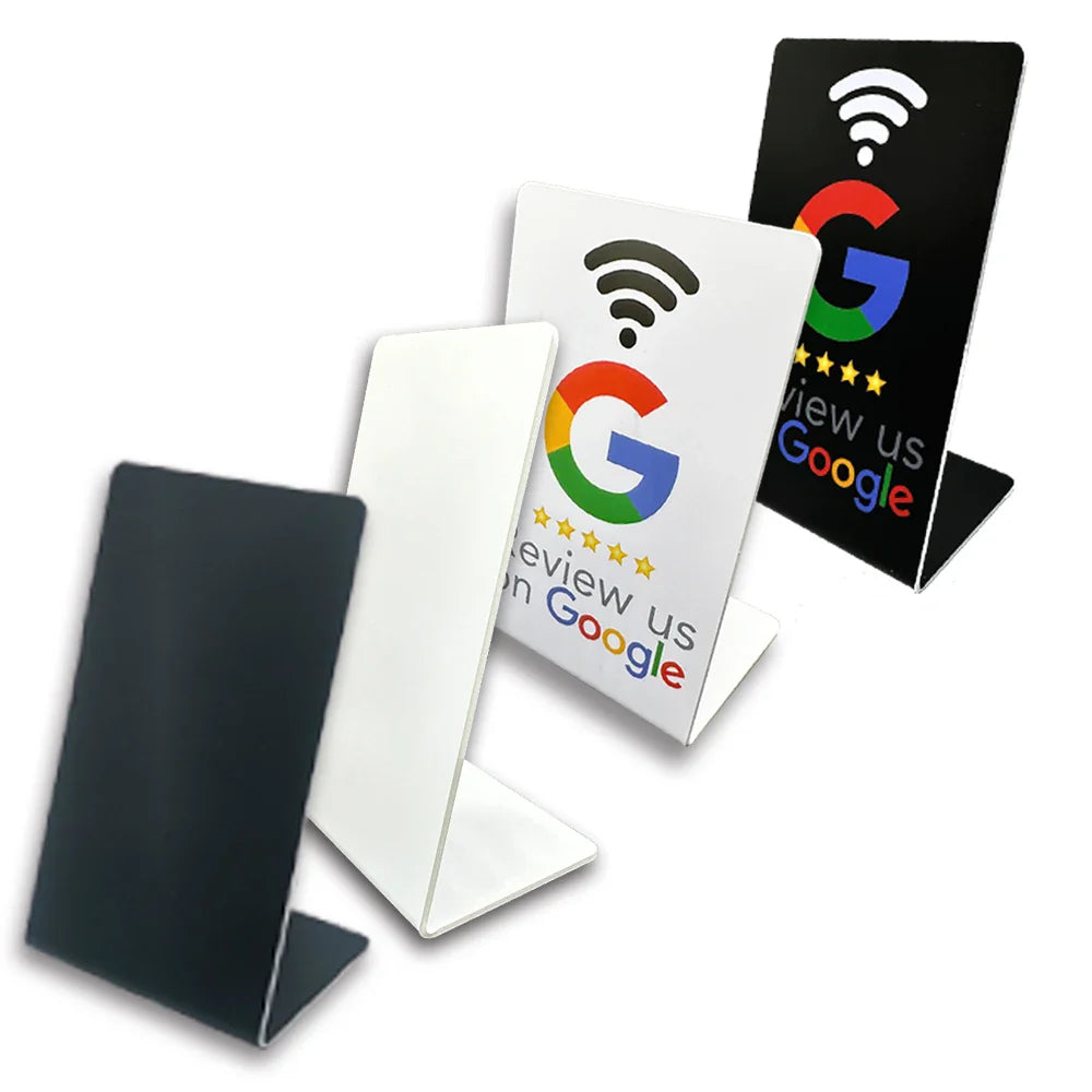13.56Mhz programmable Google Review Card NFC station table Acrylic Stickers Waterproof NFC Stand Google Review Card