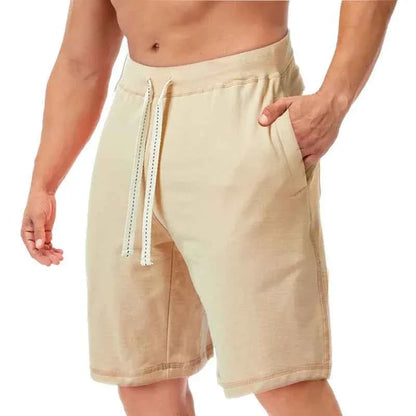 Men's Cotton Blend Beach Shorts – Loose Drawstring Casual Running & Sports Shorts