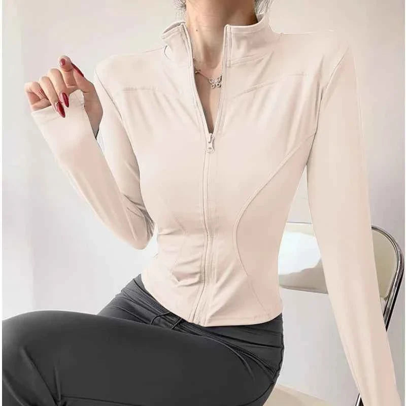 Women Workout Sports Yoga Fitness Gym Jacket Activewear Long Sleeves