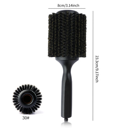 6 Sizes Boar Bristle Round Hair Brush Curly Hair Styling Comb Professional Removable Tail Barber Hairdresser Round Rolling Comb