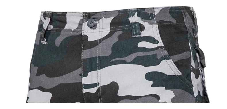 Men's Camo Cargo Shorts – Breathable Cotton Outdoor Sports Half Pants with Side Pockets