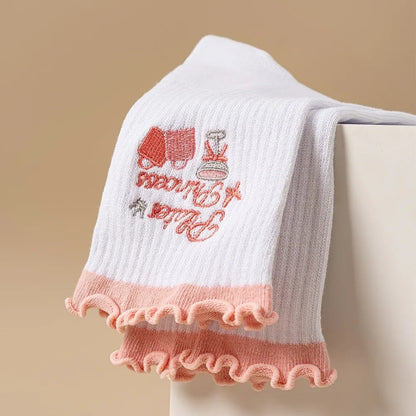 Casual Non-Slip Grip Pilates Socks Breathable Cotton Mid Tube Socks Sweat-absorbent High-elastic Yoga Socks for Women