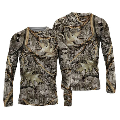 Men's 3D Graphic Long Sleeve T-Shirt – Vintage Print Crew Neck Autumn Streetwear Tee