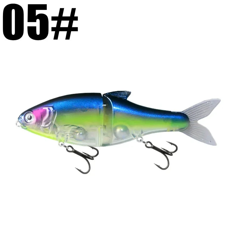 Jointed Glide Bait Swimbait – 125mm 37.5g Sinking Hard Lure with Treble Hooks, 7 Colors