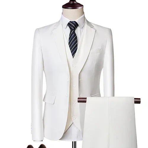 Elegant Suits For Men Wedding 3 Pieces 2 Set Luxury Fashion Classic Full Jackets Vest Pants Blazers Outfit 2024 Formal Costume