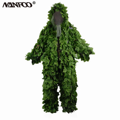 Green Leaf Camo Hunting Suit – Jacket & Pants Set, Breathable, Unisex, Fits 160–180cm