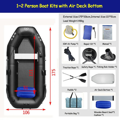 Professional Inflatable Dinghy Raft Set – Tear-Resistant PVC, 1–6 Persons (1.75–3.6m)