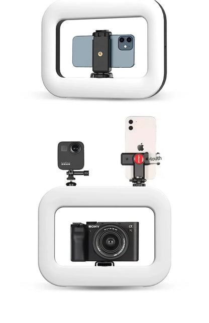 BSLIUFANG Handheld Ring LED Rechargeable Fill light Portable Mobile Phone Live Broadcast Photography Rabbit Cage Selfie Light