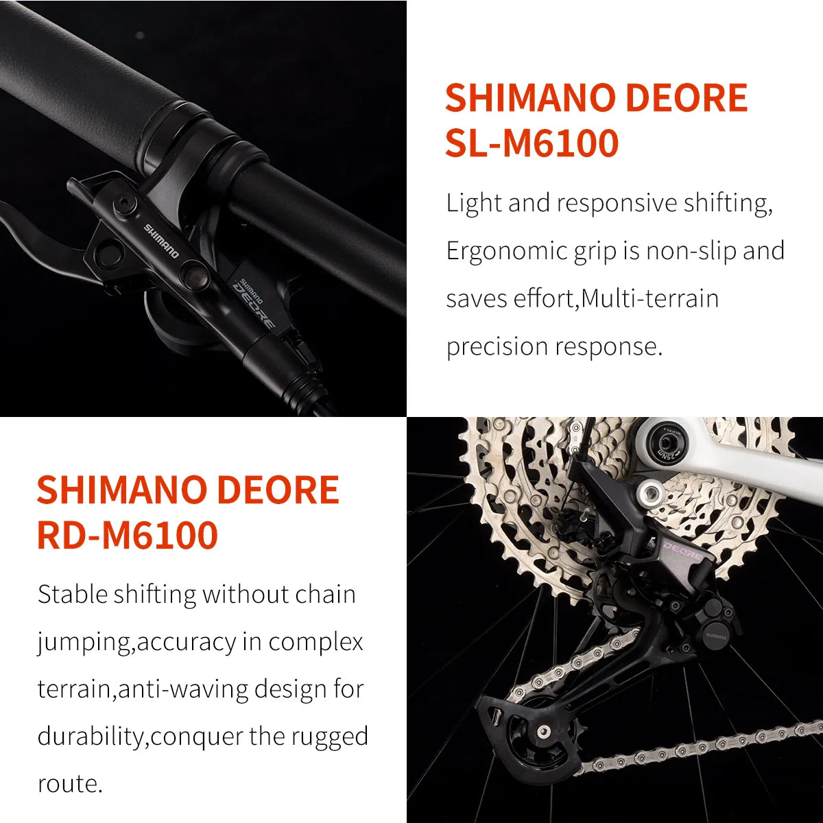SAVA New Lantop 612 Carbon Fiber Mountain Bike, MTB Adult Bikes Mountain with SHIMANO DEORE M6100 12-Speed Components Bicycle