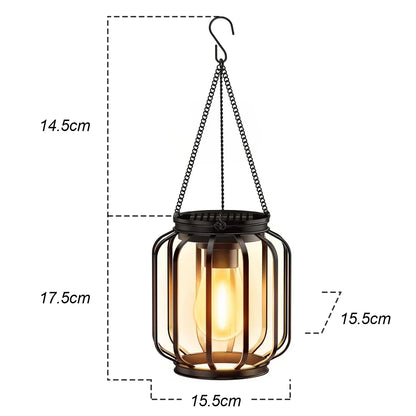 Solar LED Hanging Lantern – IP65 Waterproof, 800mAh, Auto Dusk-to-Dawn, Metal