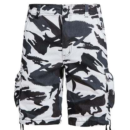 Men's Camo Cargo Shorts – Breathable Cotton Outdoor Sports Half Pants with Side Pockets