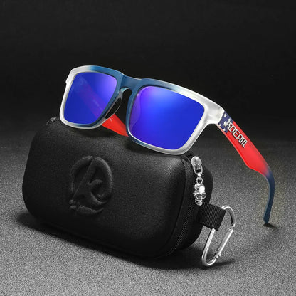 KDEAM Classic Square Sunglasses Men Women Category 3 Polarized Sun Glasses Unique Frame Surface Eyewear With Case Box KD332
