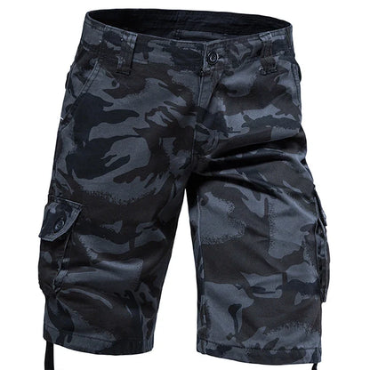 Men's Camo Cargo Shorts – Breathable Cotton Outdoor Sports Half Pants with Side Pockets